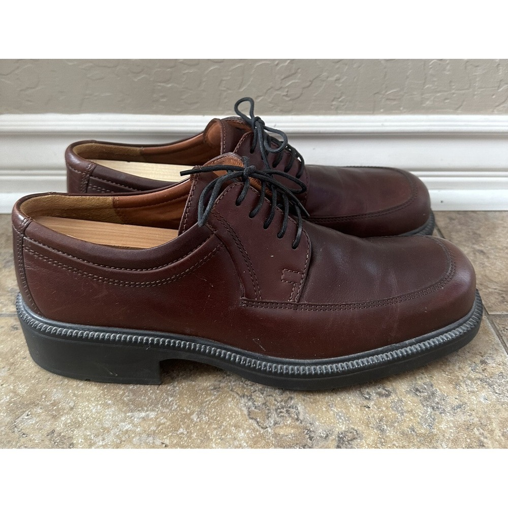 Ecco Shock Point Mens Leather Brown Lace Up Shoes Size 45US 11